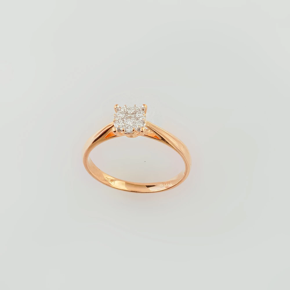 Кольцо с бриллиантом из красного золота 585 пробы