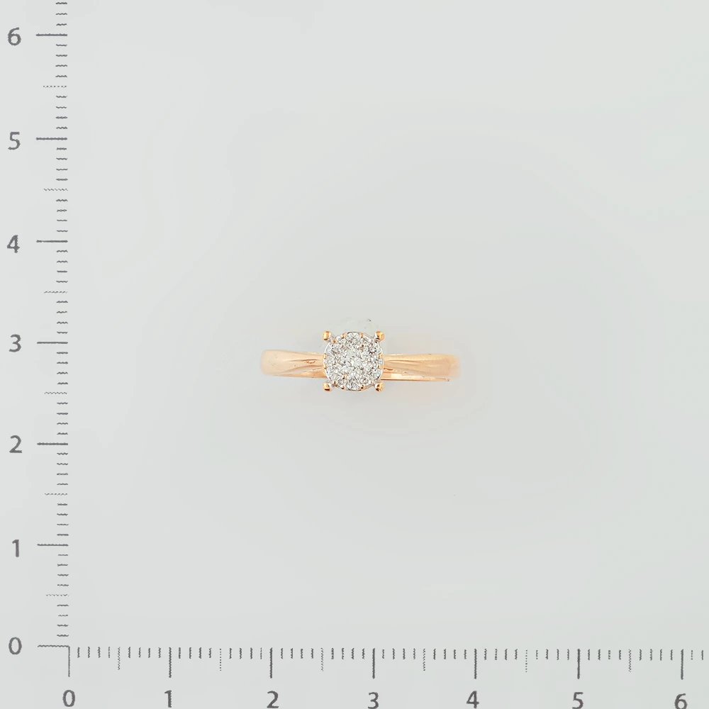 Кольцо с бриллиантом из красного золота 585 пробы