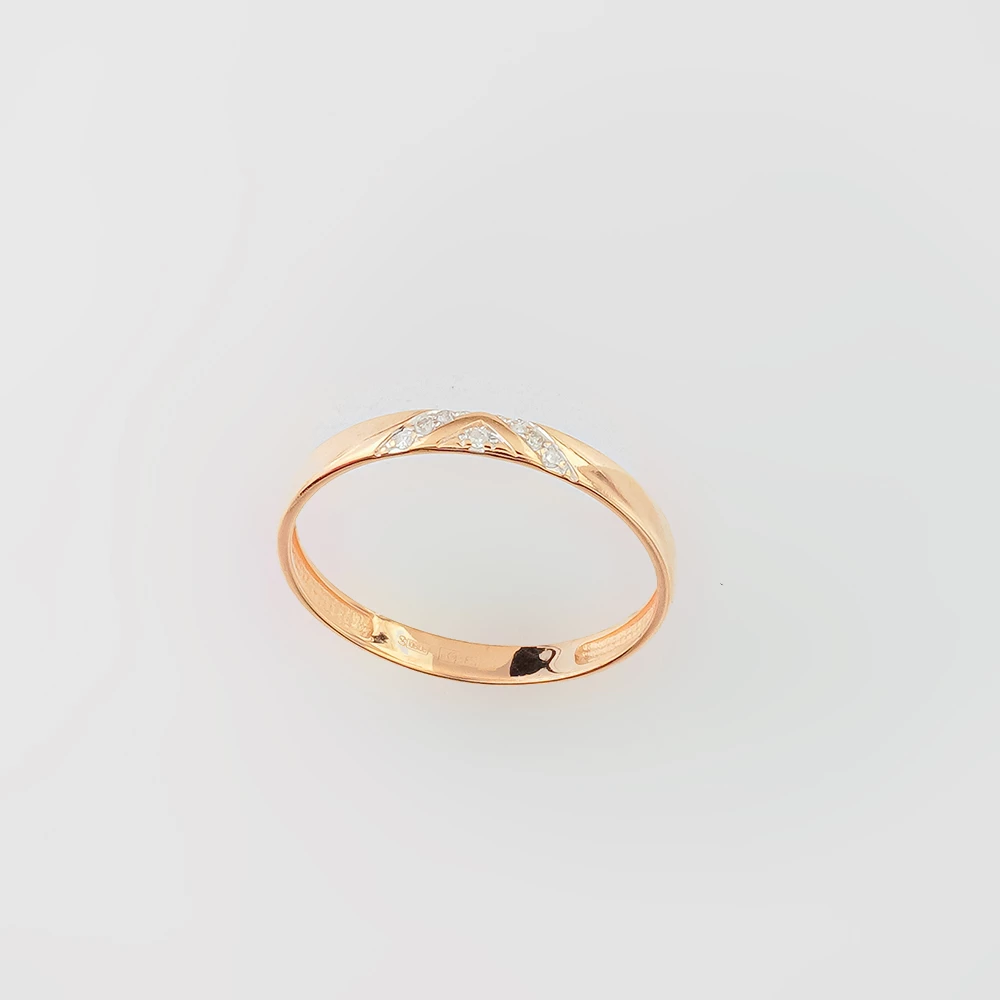 Кольцо с бриллиантом из красного золота 585 пробы