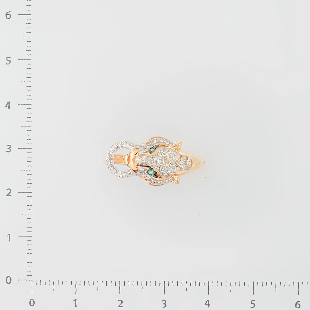 Кольцо с бриллиантом из красного золота 585 пробы