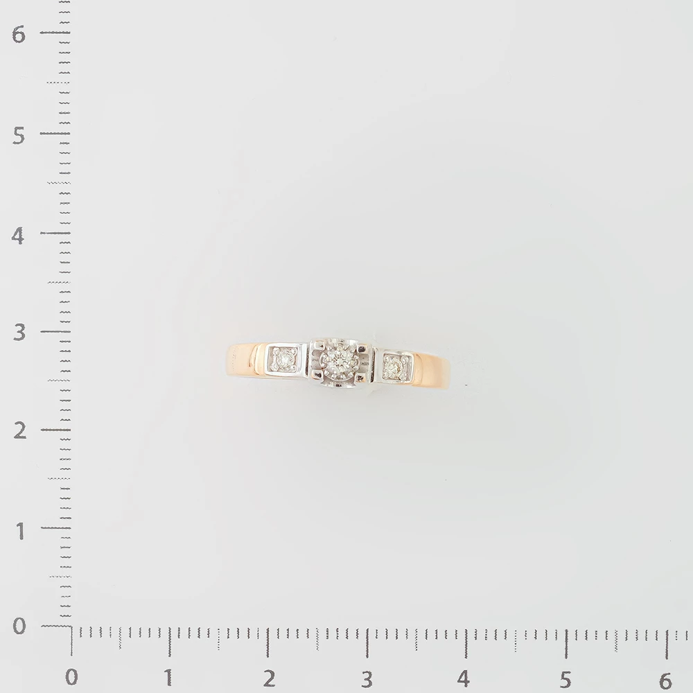 Кольцо с бриллиантом из красного золота 585 пробы