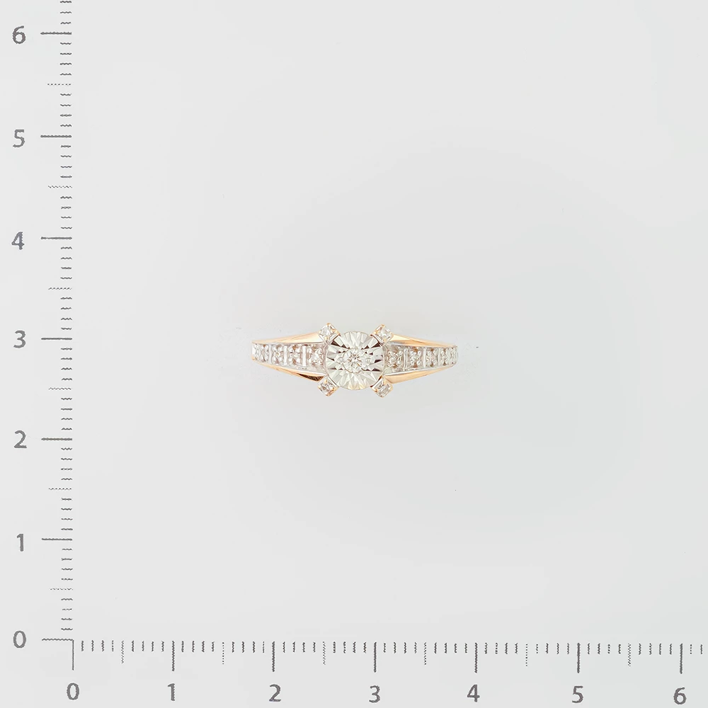 Кольцо с бриллиантом из красного золота 585 пробы