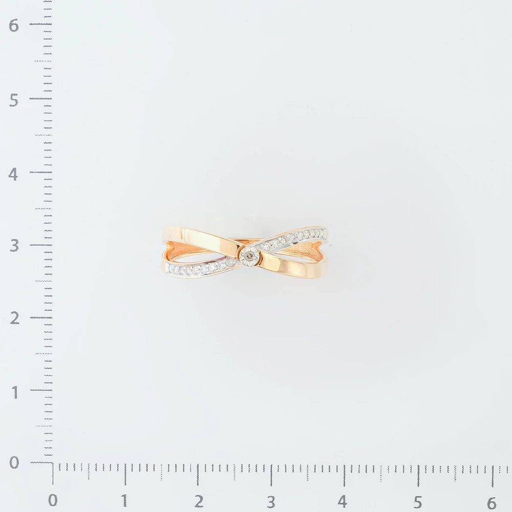 Кольцо с бриллиантом из красного золота 585 пробы