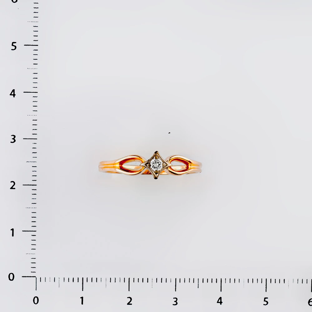 Кольцо с бриллиантом из красного золота 585 пробы