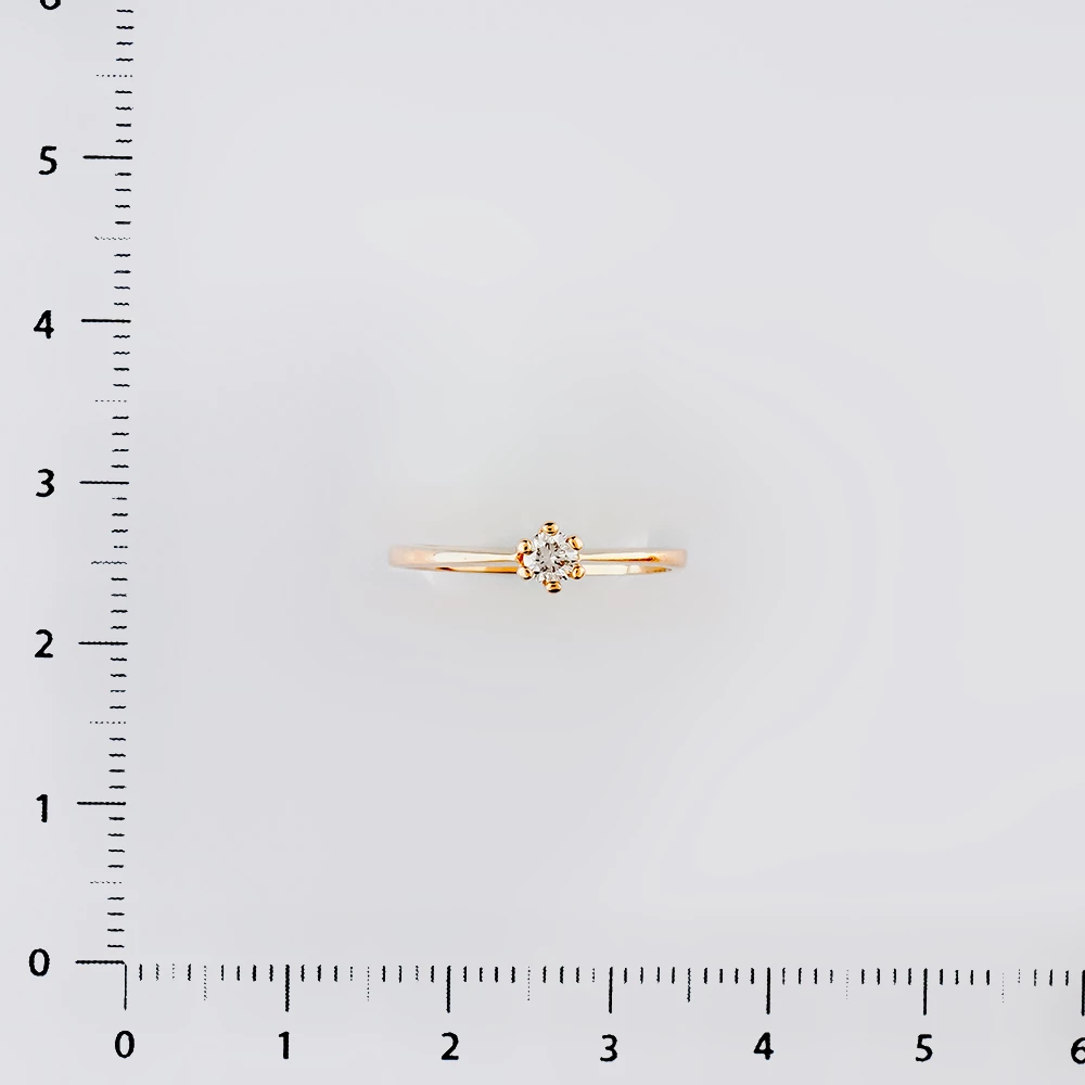 Кольцо с бриллиантом из красного золота 585 пробы