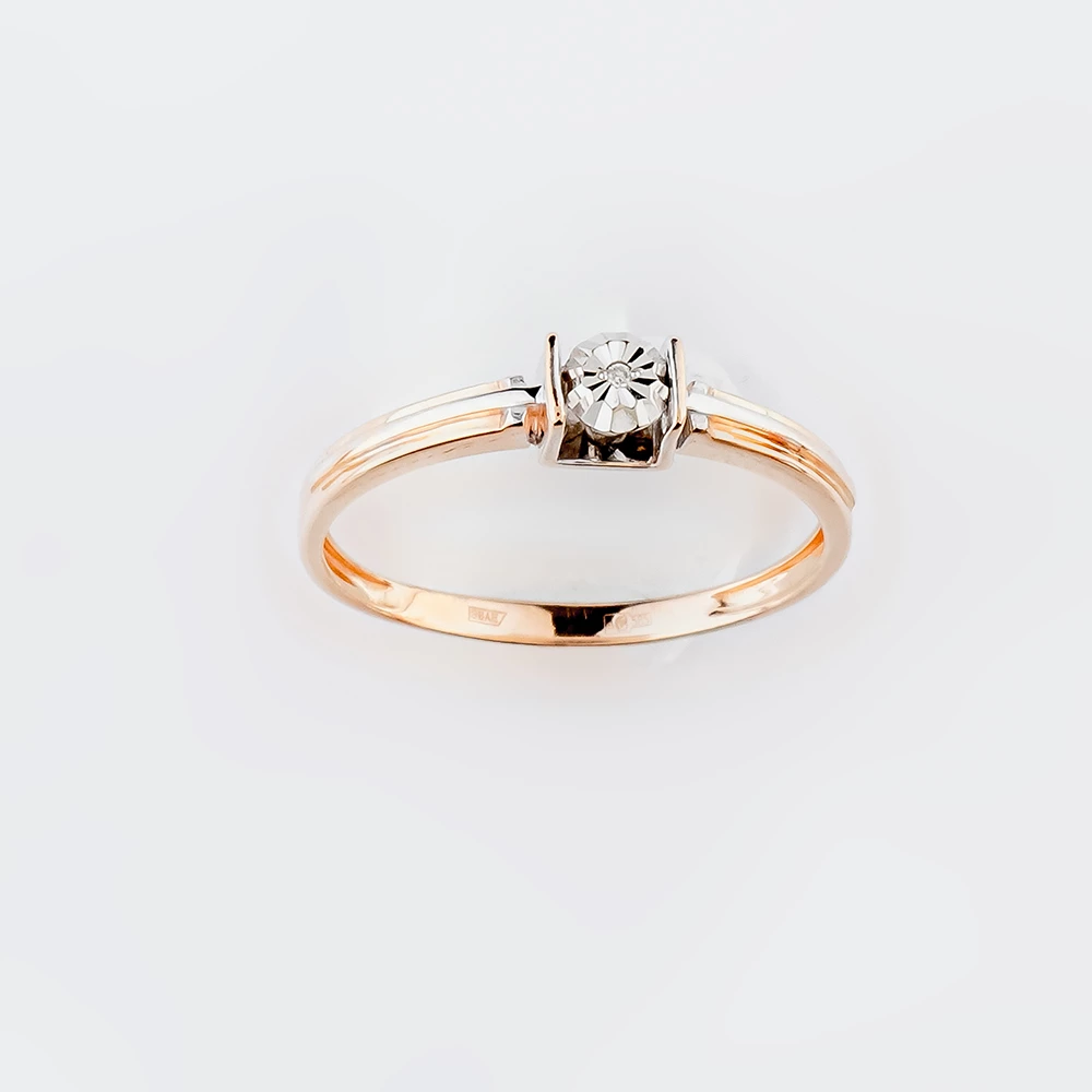 Кольцо с бриллиантом из красного золота 585 пробы