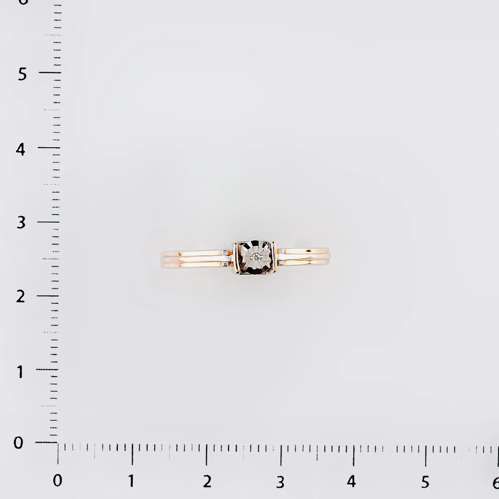 Кольцо с бриллиантом из красного золота 585 пробы