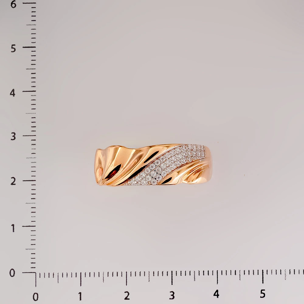 Кольцо с фианитом из красного золота 375 пробы