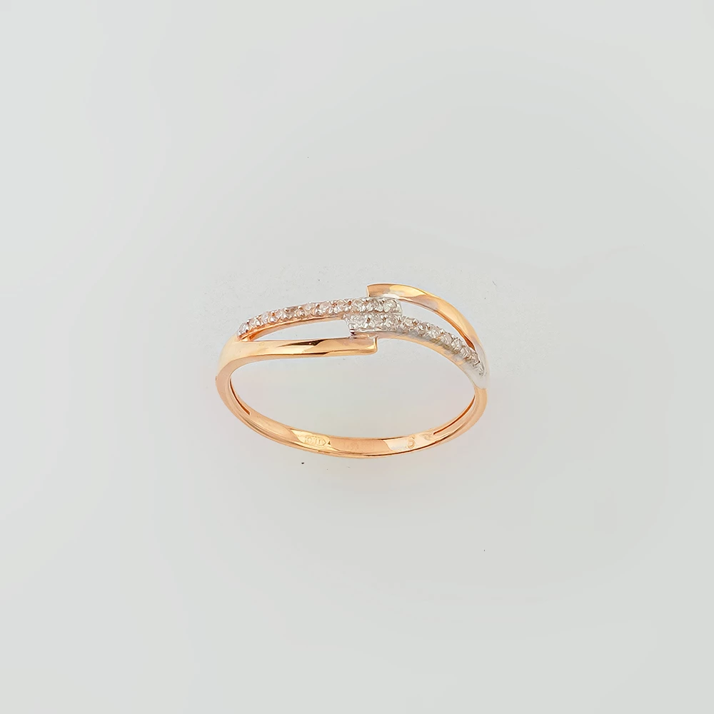 Кольцо с бриллиантом из красного золота 585 пробы