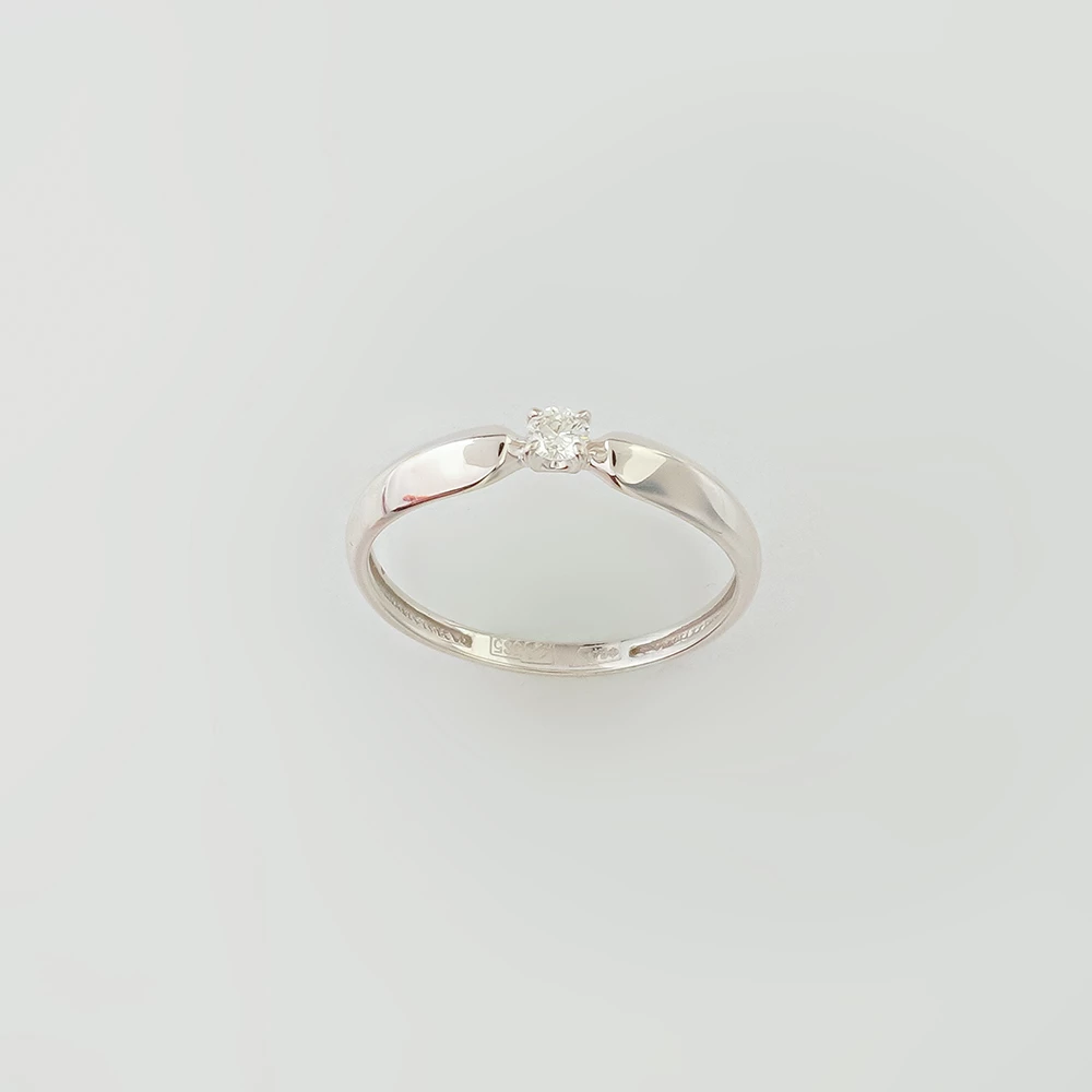 Кольцо с бриллиантом из белого золота 585 пробы