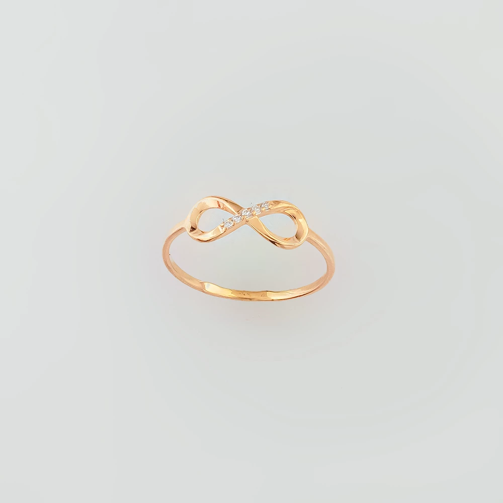 Кольцо с бриллиантом из красного золота 585 пробы