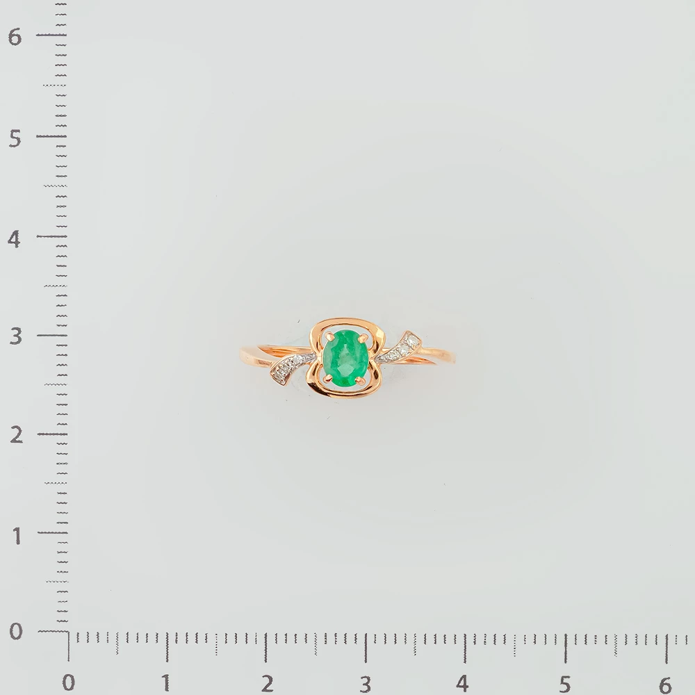 Кольцо с изумрудом из красного золота 585 пробы