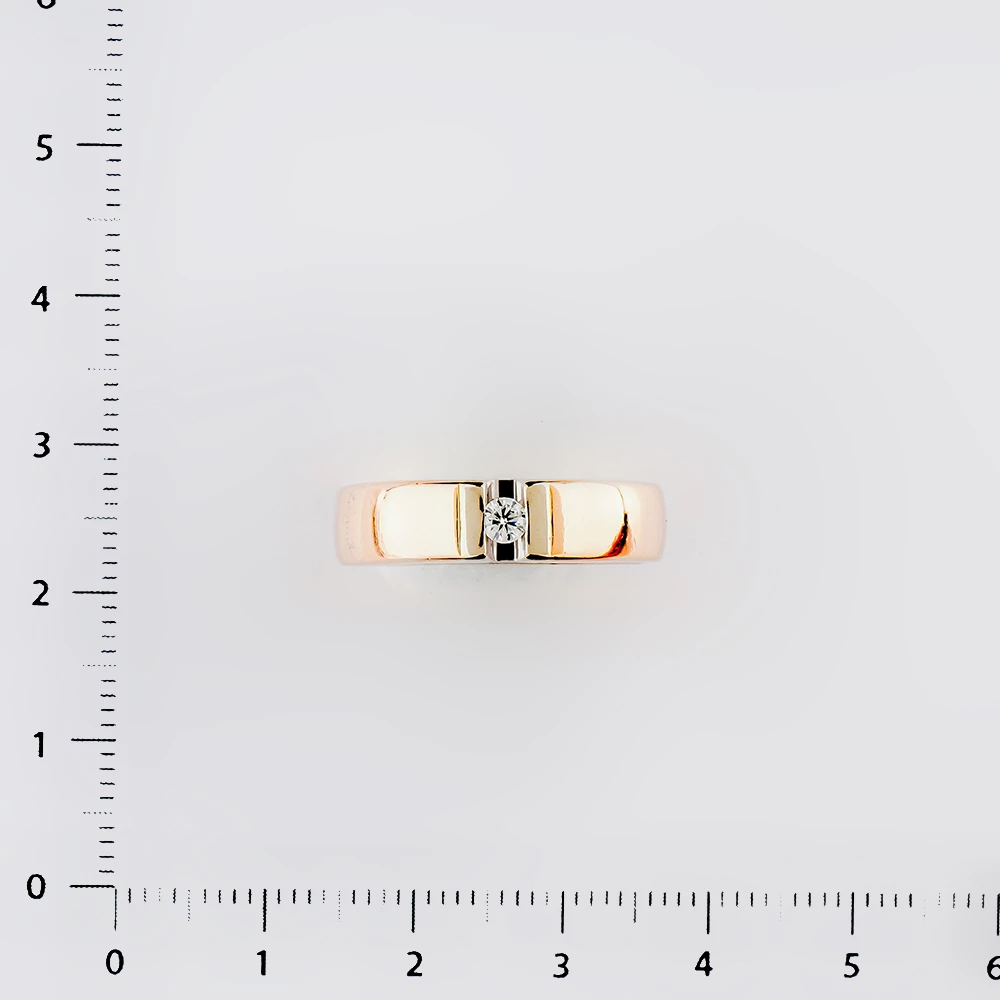 Кольцо с бриллиантом из красного золота 585 пробы