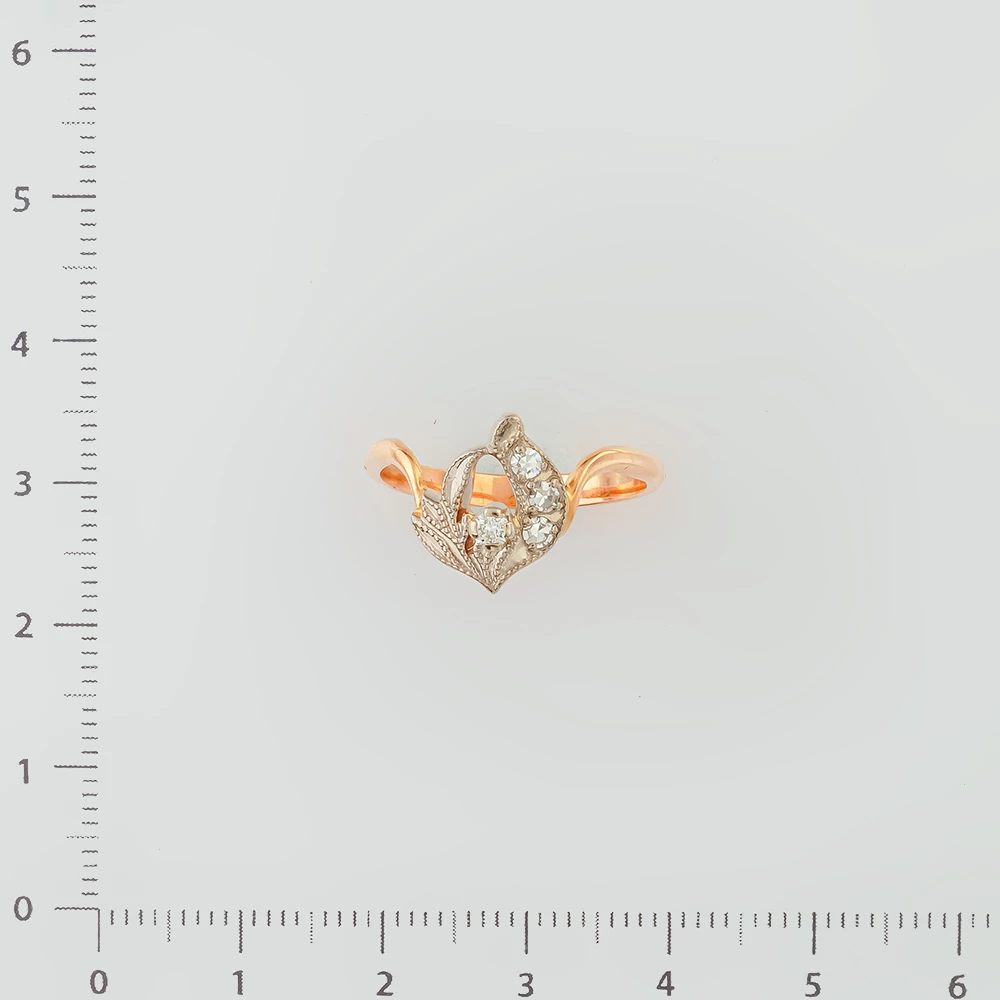 Кольцо с бриллиантом из красного золота 583 пробы