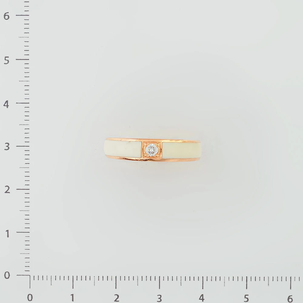 Кольцо с эмалью из красного золота 585 пробы