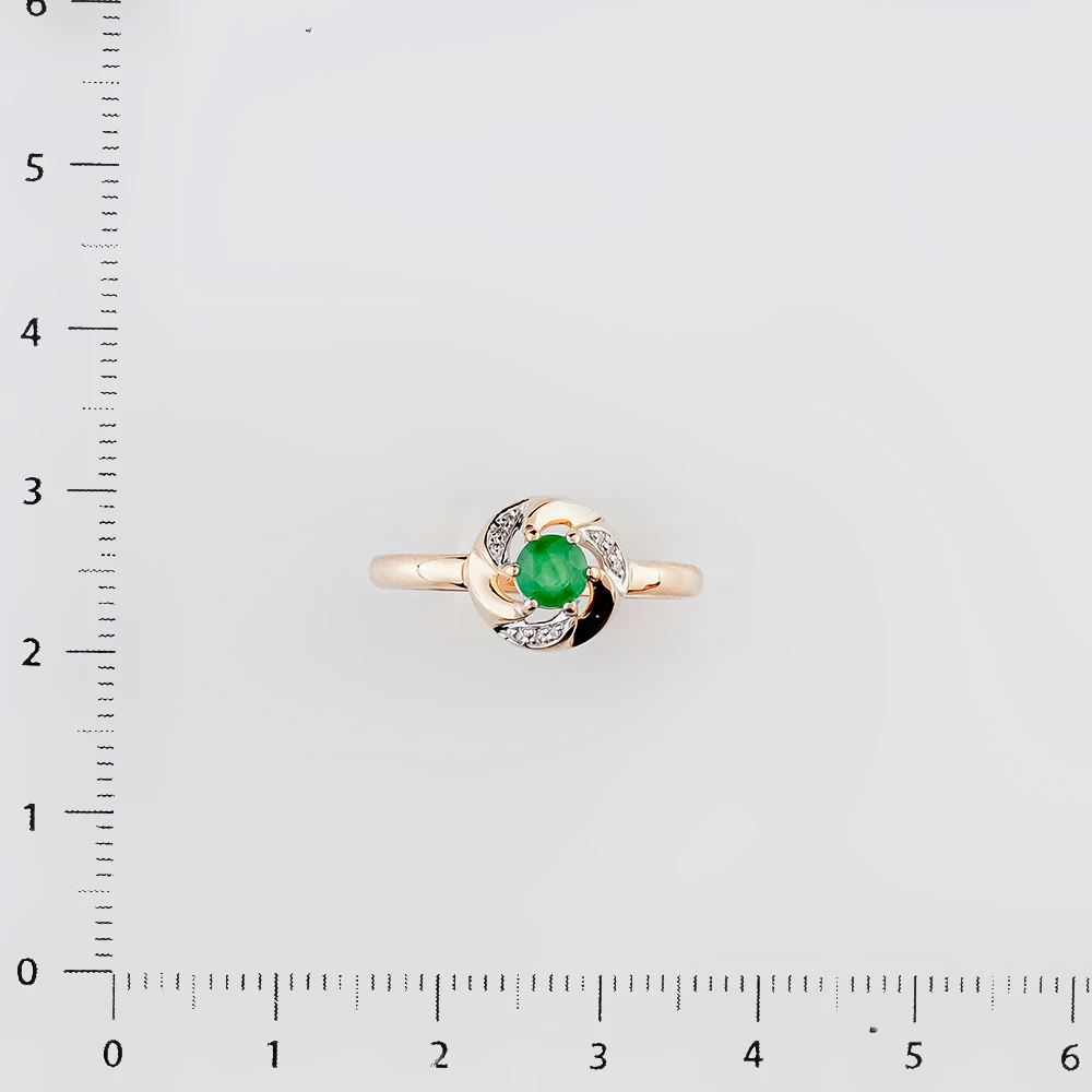 Кольцо с изумрудом из красного золота 585 пробы