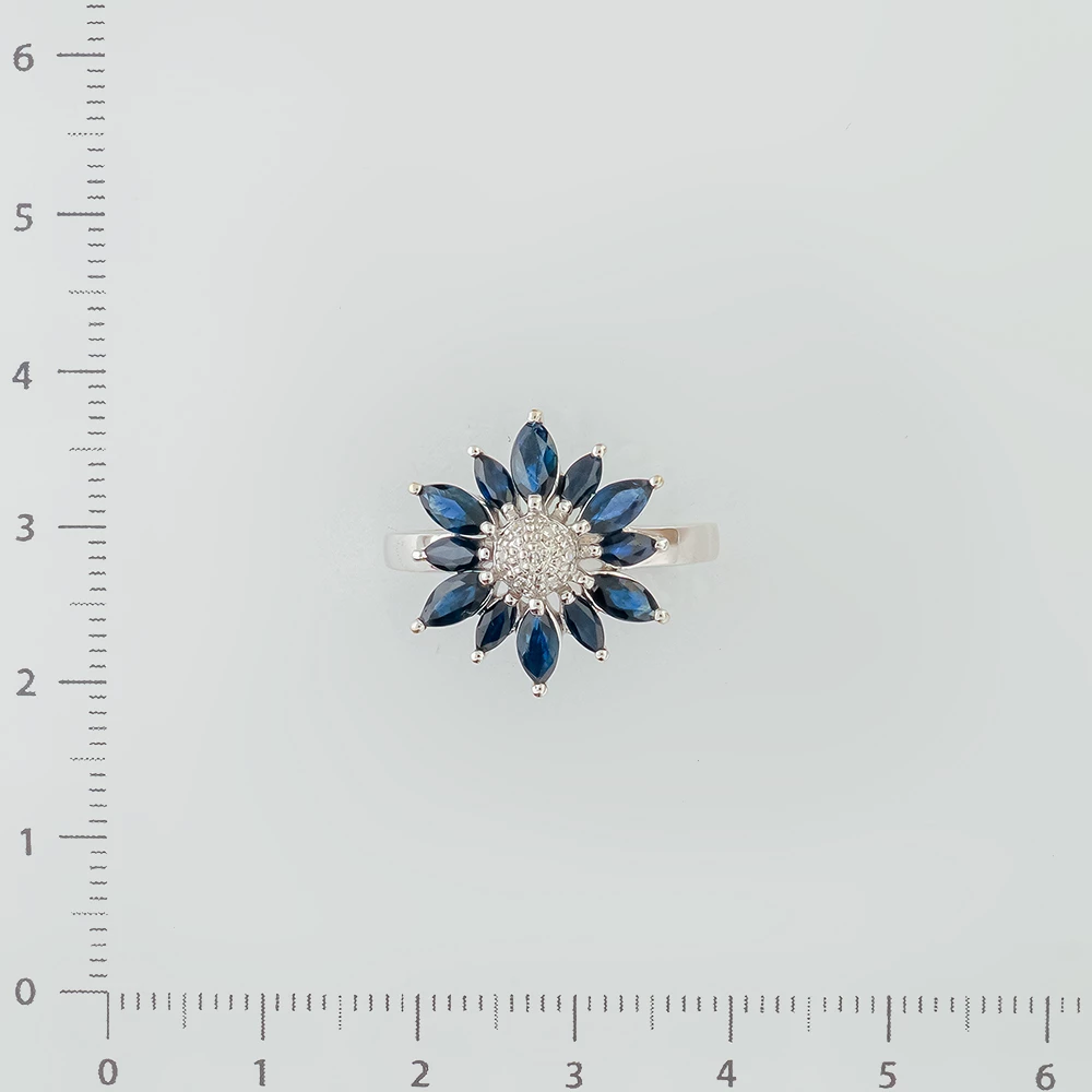 Кольцо с сапфиром из белого золота 585 пробы