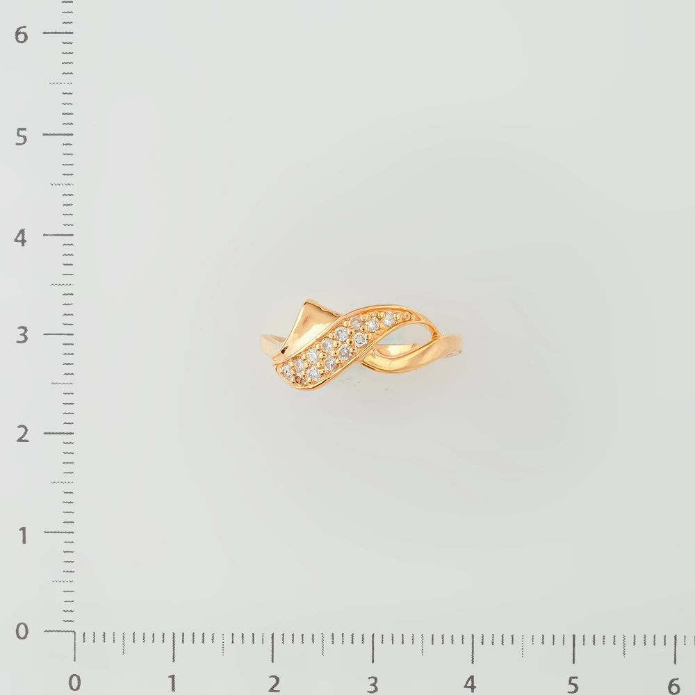 Кольцо с бриллиантом из красного золота 585 пробы