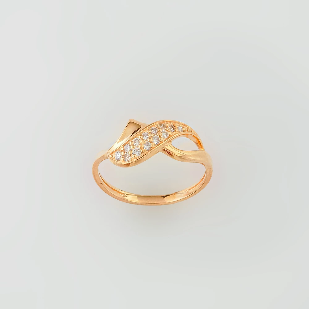 Кольцо с бриллиантом из красного золота 585 пробы