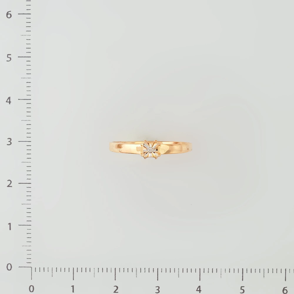 Кольцо с бриллиантом из красного золота 585 пробы