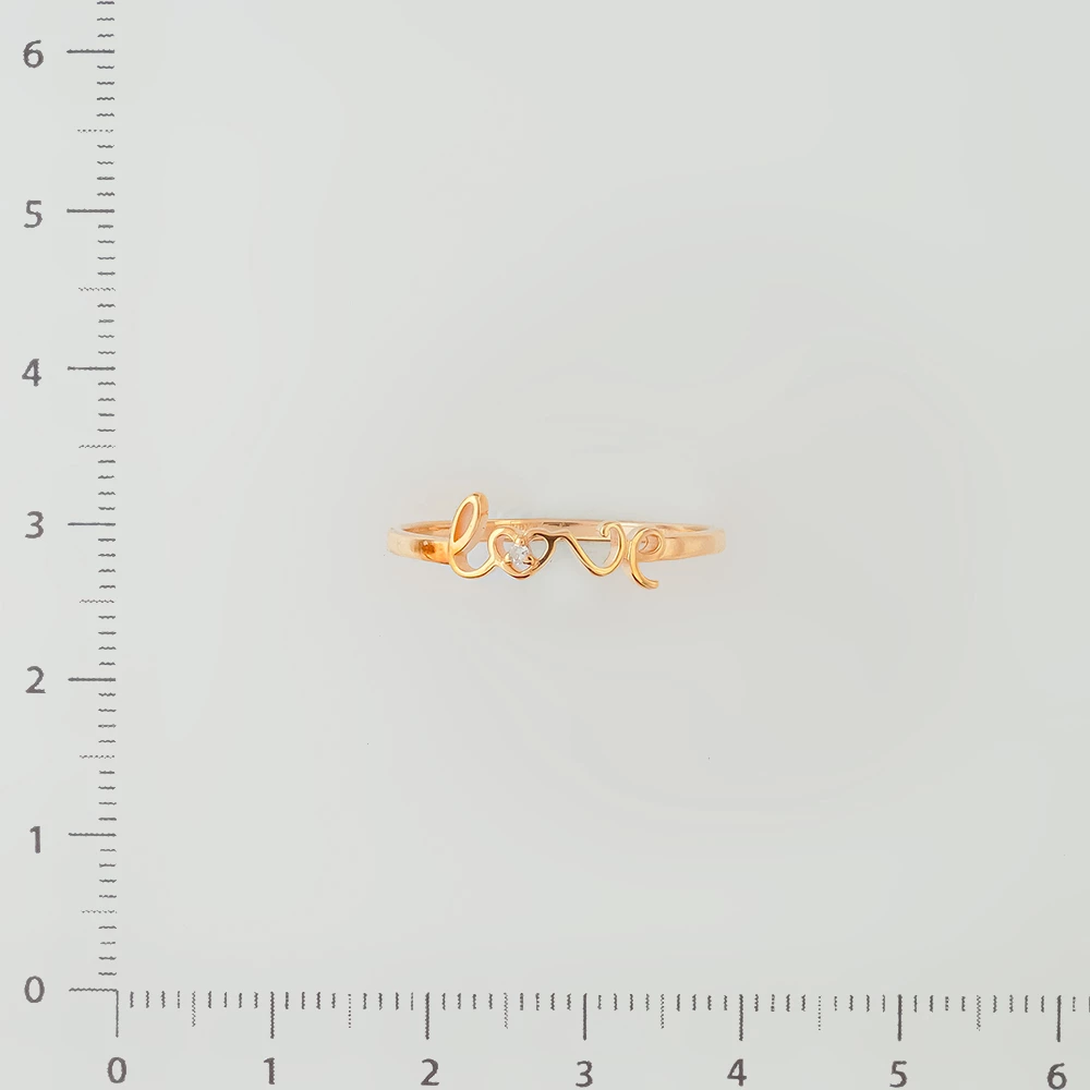 Кольцо с бриллиантом из красного золота 585 пробы