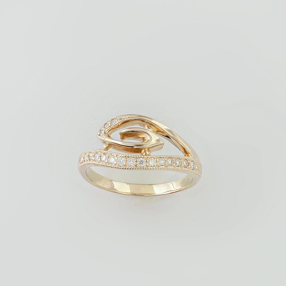 Кольцо с бриллиантом из белого золота 585 пробы