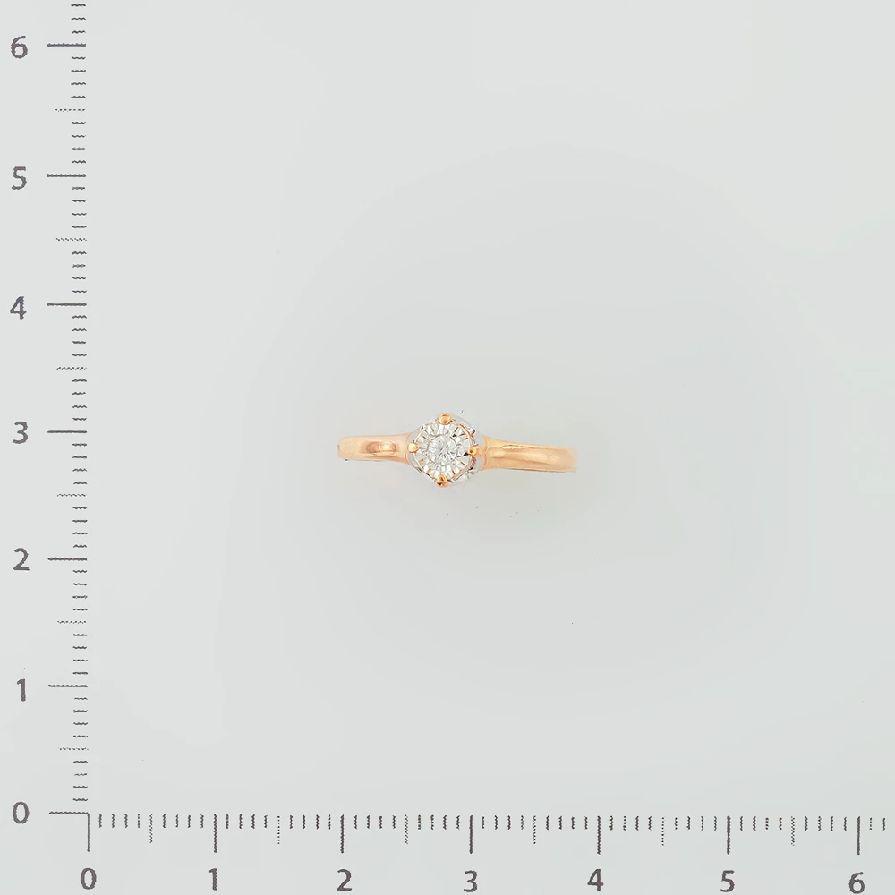 Кольцо с бриллиантом из красного золота 585 пробы