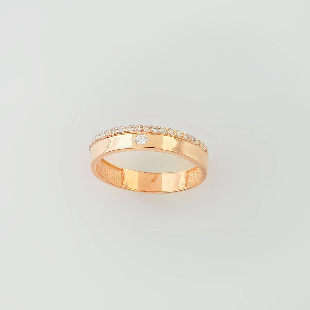 Кольцо с бриллиантом из красного золота 585 пробы