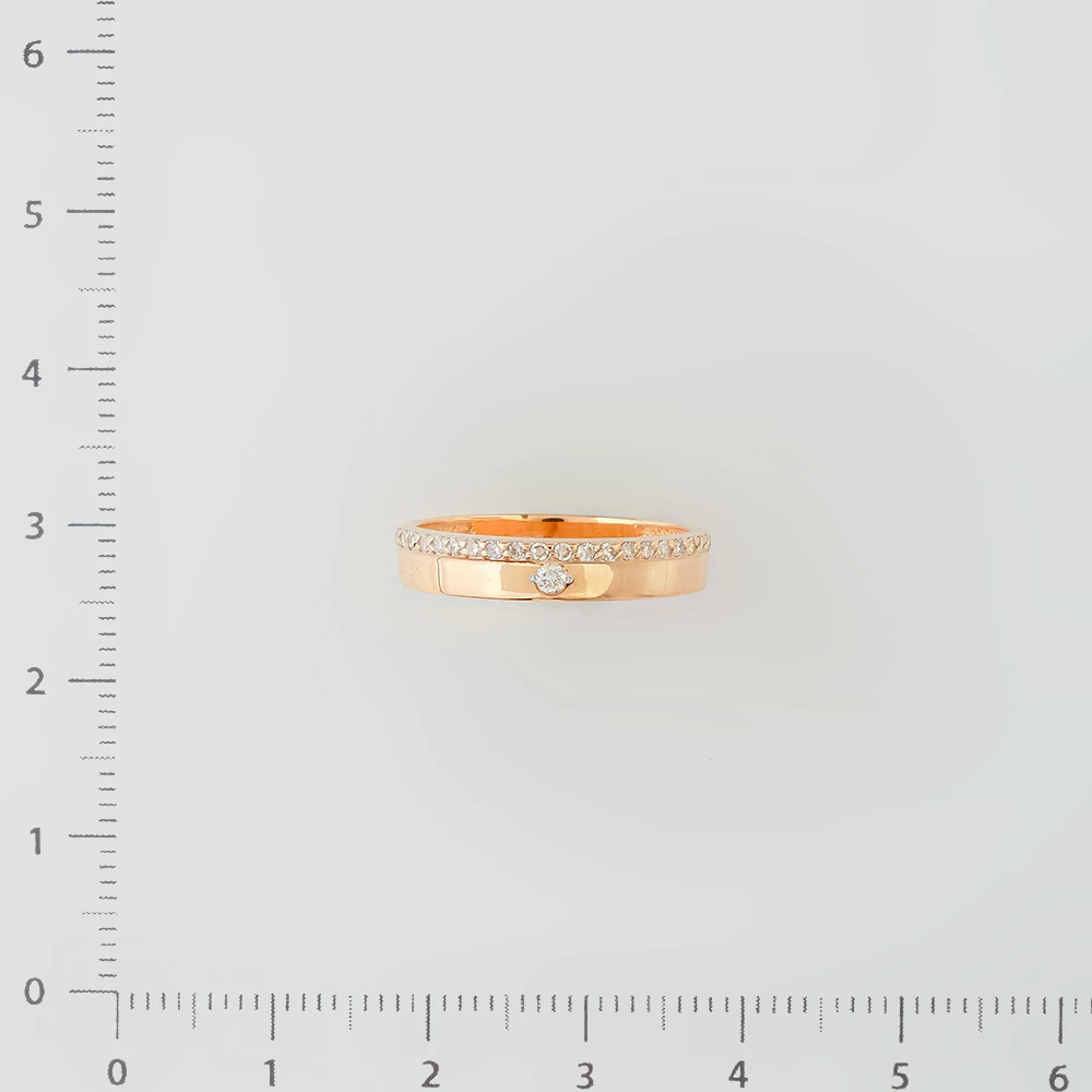 Кольцо с бриллиантом из красного золота 585 пробы