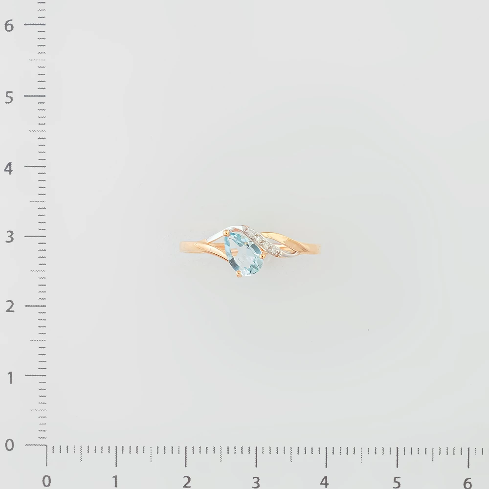 Кольцо с топазом из красного золота 585 пробы