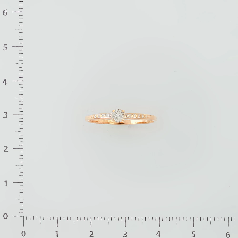 Кольцо с бриллиантом из красного золота 585 пробы