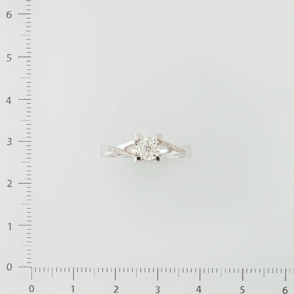 Кольцо с бриллиантом из белого золота 585 пробы