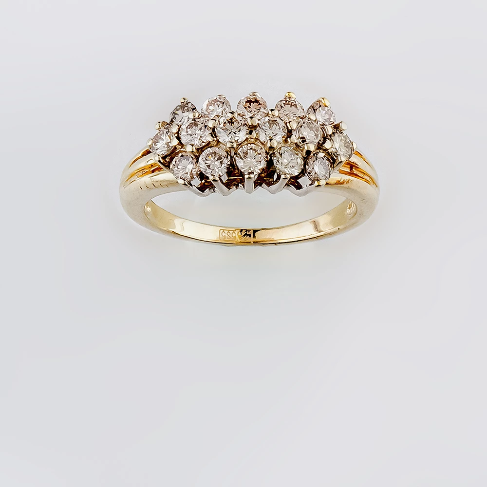 Кольцо с бриллиантом из белого золота 585 пробы