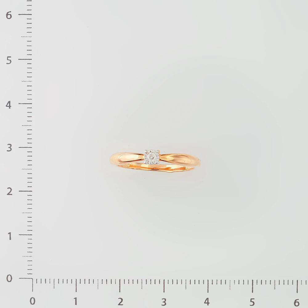 Кольцо с бриллиантом из красного золота 585 пробы