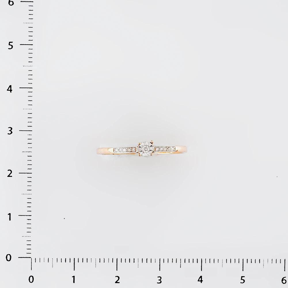 Кольцо с бриллиантом из красного золота 585 пробы