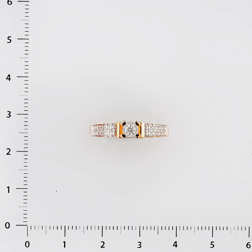 Кольцо с бриллиантом из красного золота 585 пробы