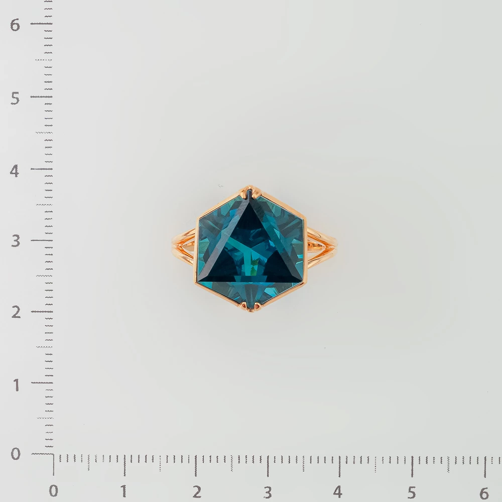 Кольцо с ситаллом из красного золота 585 пробы