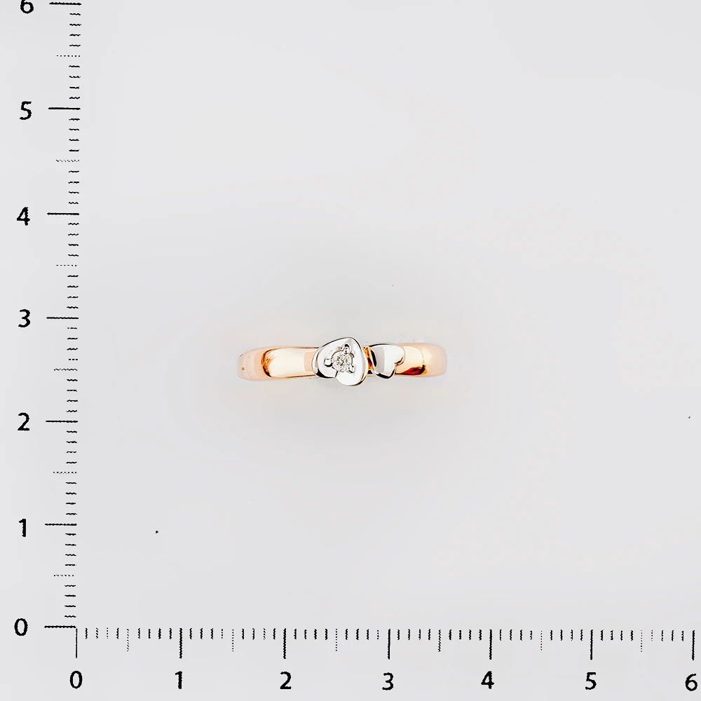 Кольцо с бриллиантом из красного золота 585 пробы