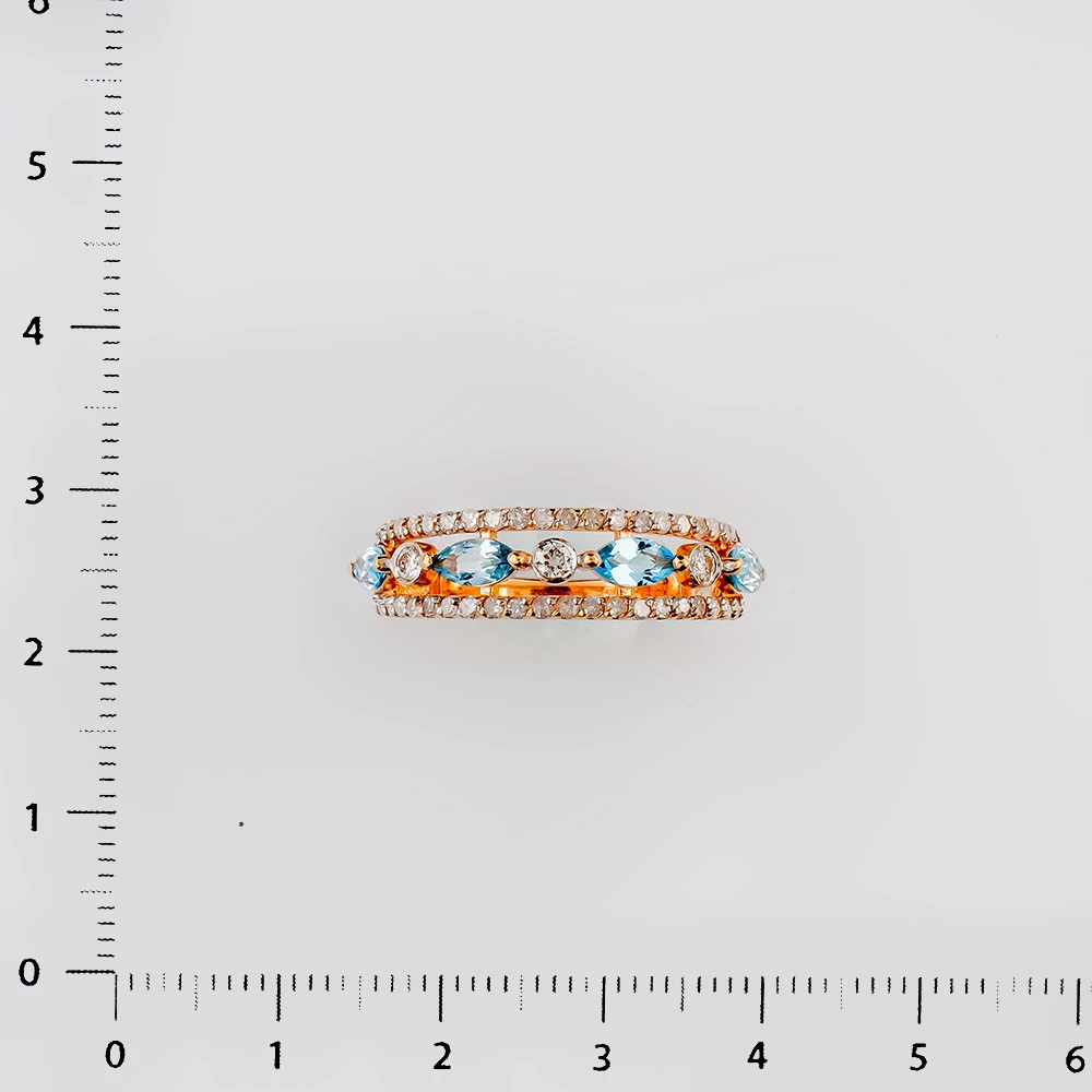 Кольцо с бриллиантом из красного золота 585 пробы