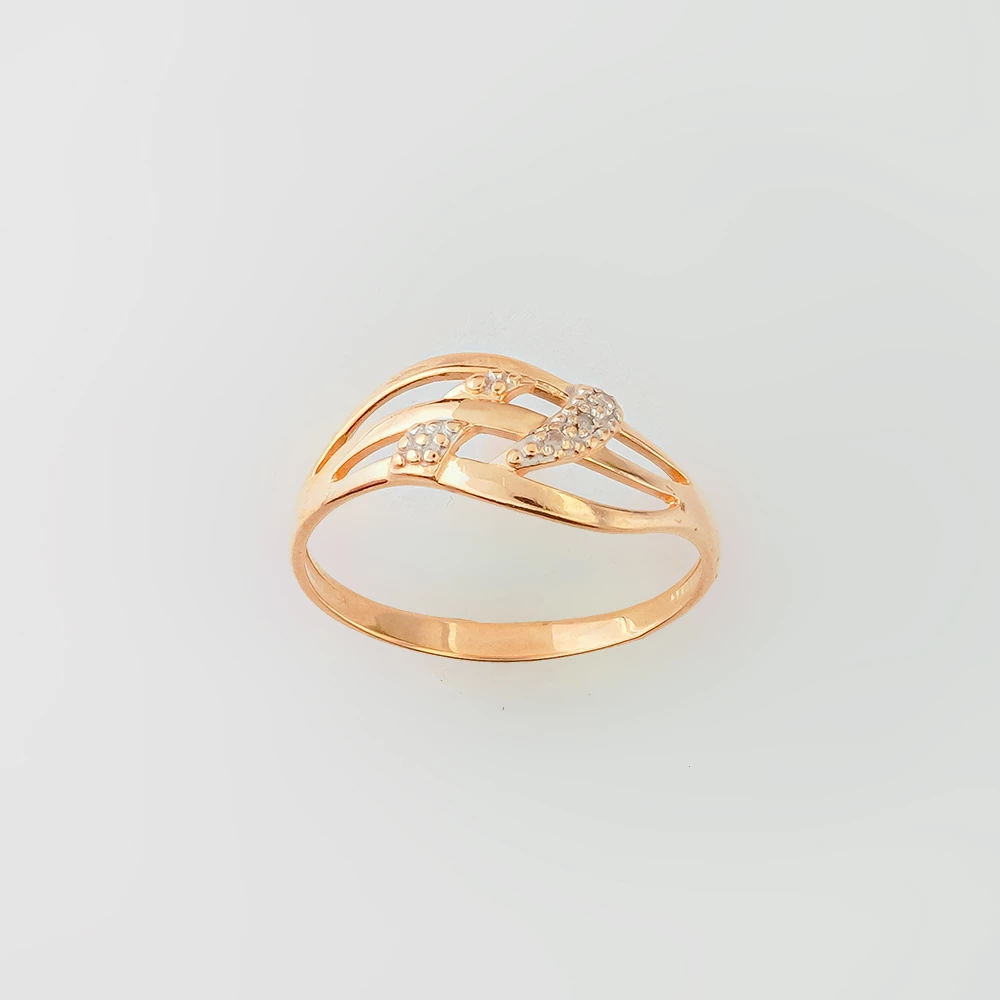 Кольцо с бриллиантом из красного золота 585 пробы