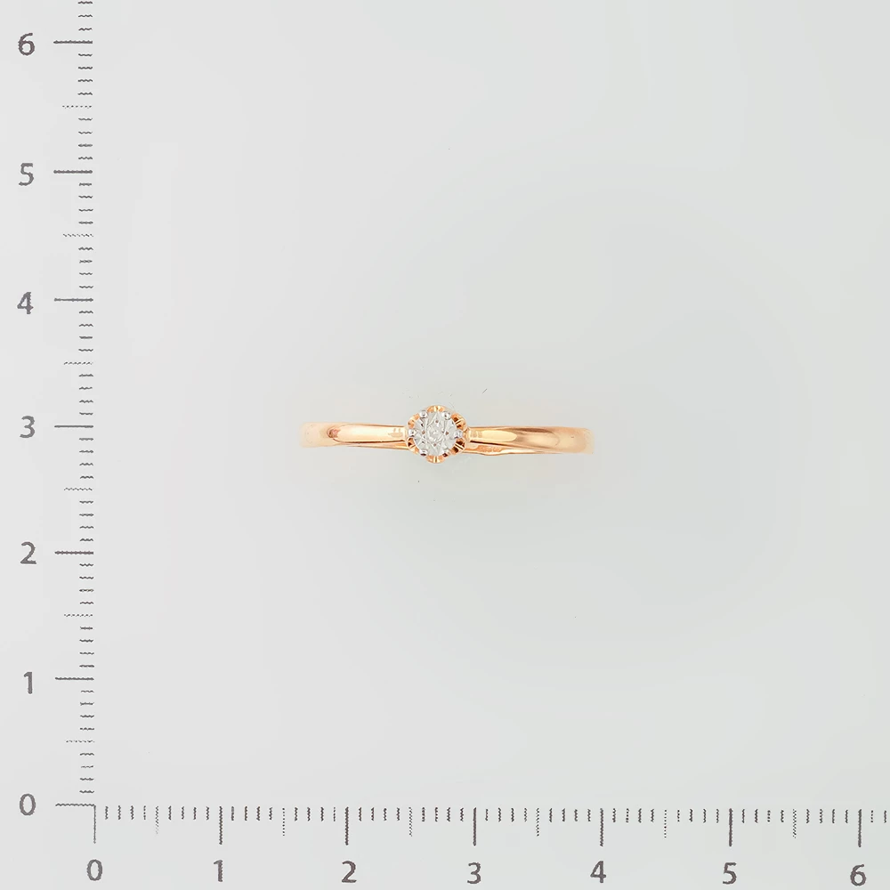 Кольцо с бриллиантом из красного золота 585 пробы