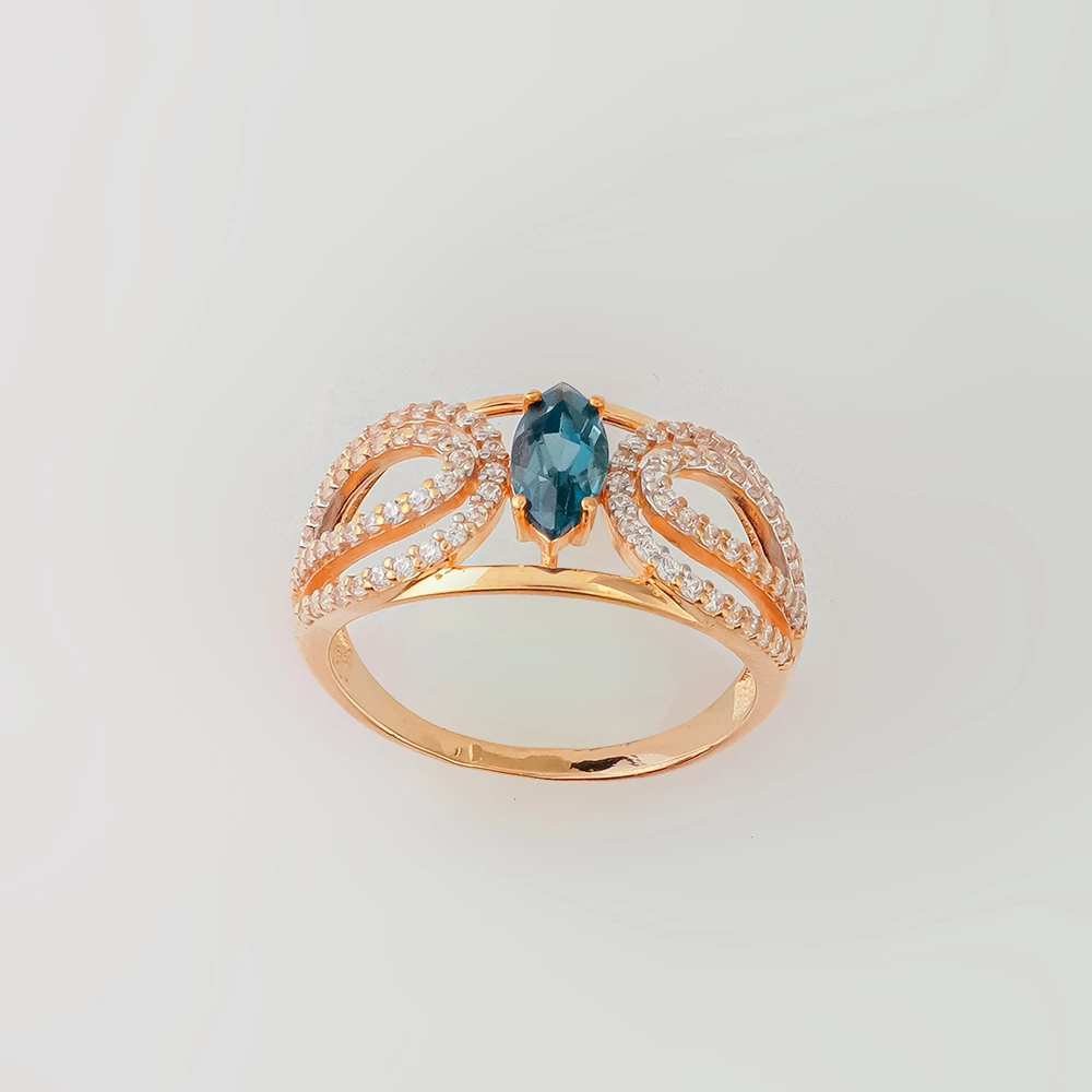 Кольцо с топазом лондон из красного золота 585 пробы