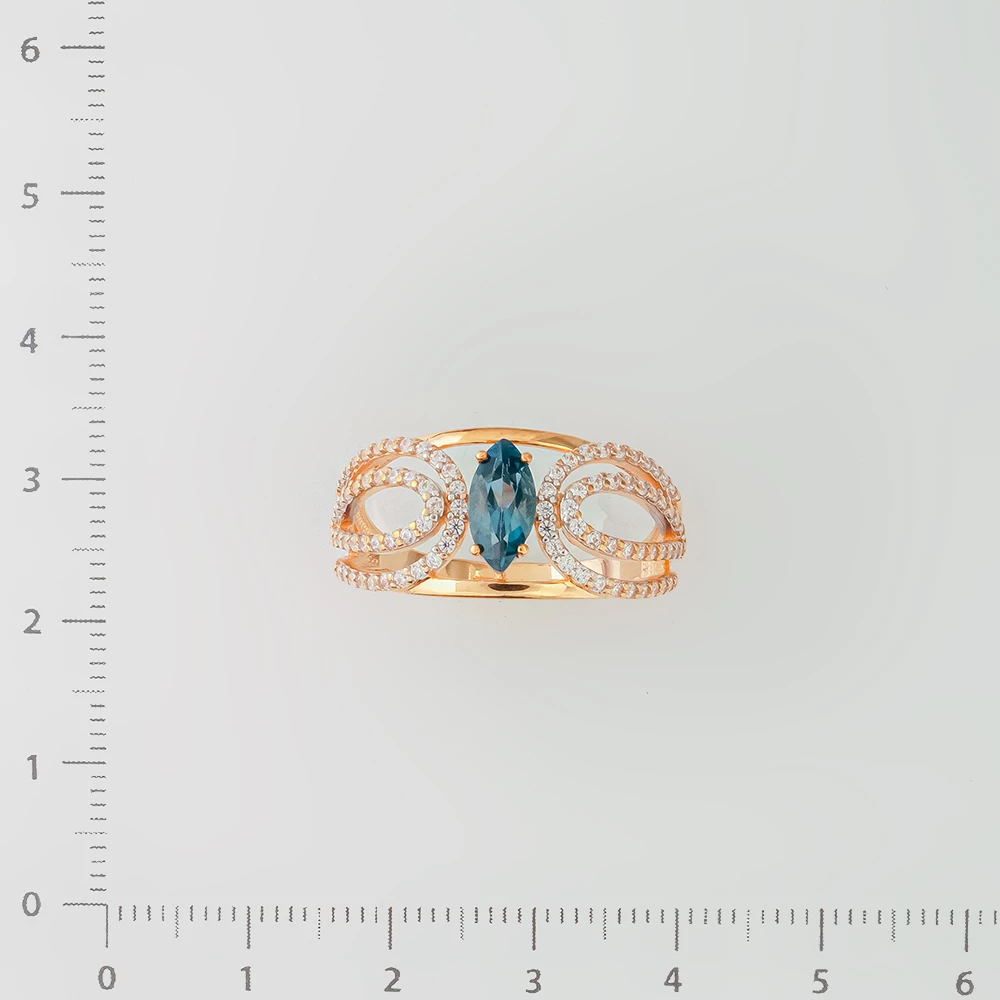 Кольцо с топазом лондон из красного золота 585 пробы