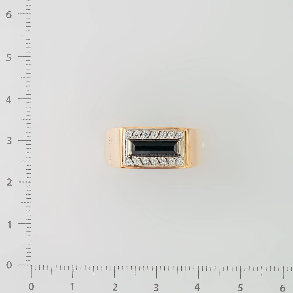 Кольцо с ониксом из красного золота 585 пробы
