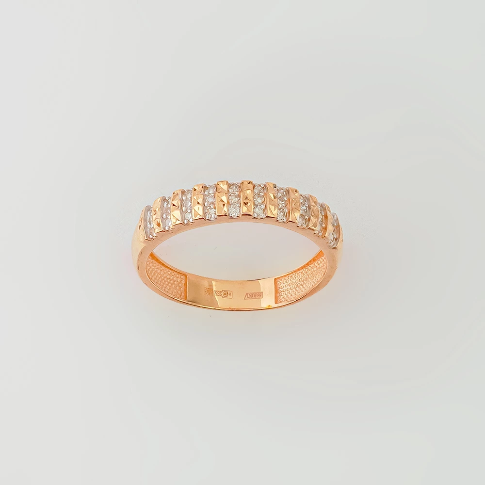 Кольцо с бриллиантом из красного золота 585 пробы