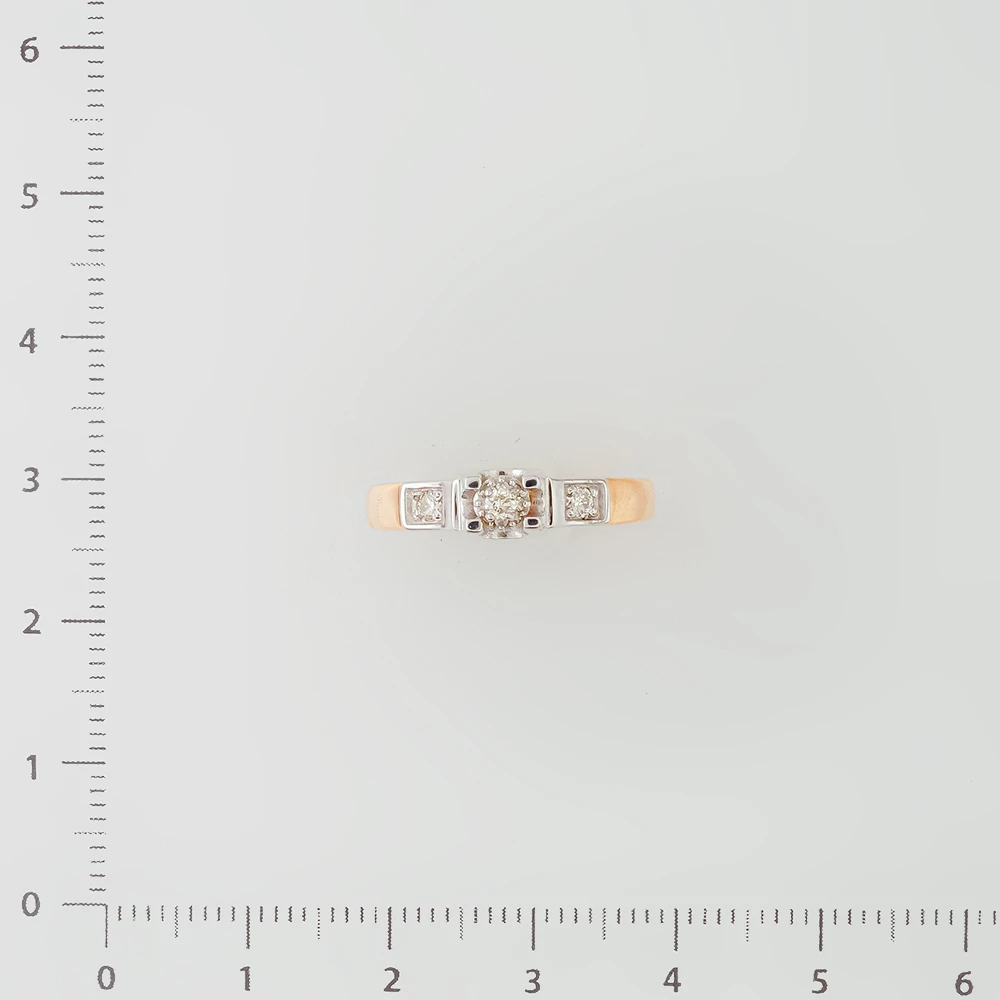 Кольцо с бриллиантом из красного золота 585 пробы