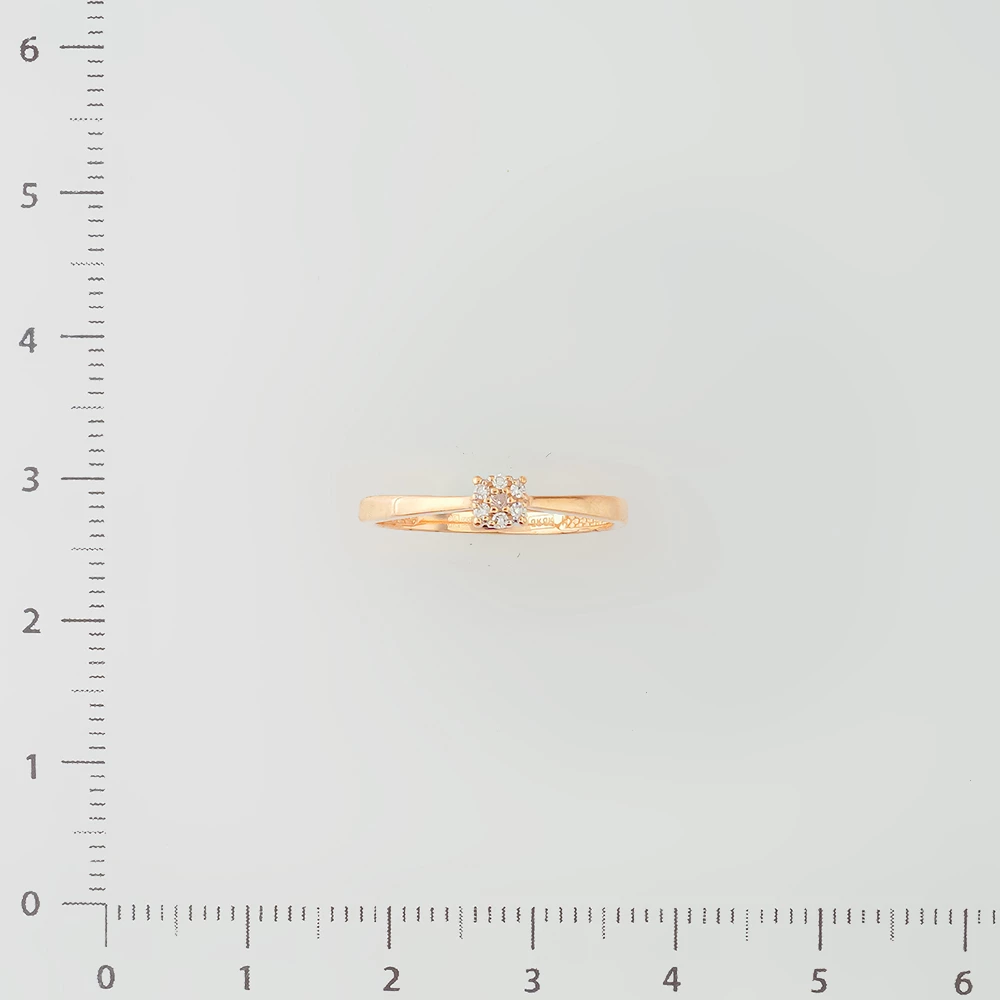 Кольцо с бриллиантом из красного золота 585 пробы