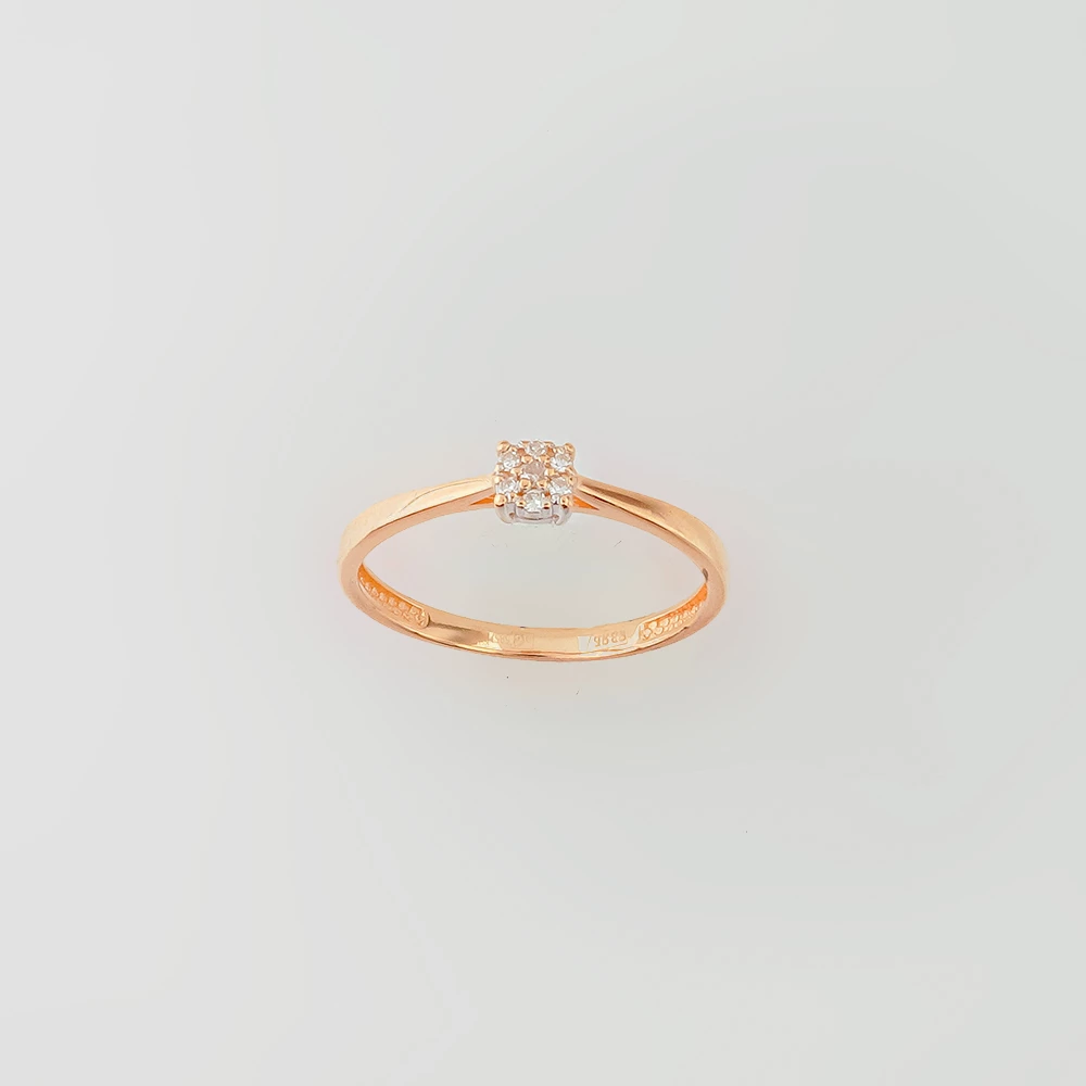 Кольцо с бриллиантом из красного золота 585 пробы