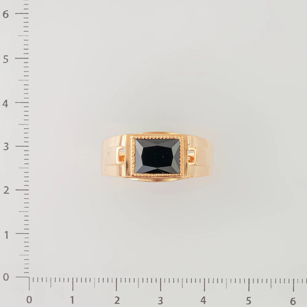 Кольцо с ониксом из красного золота 585 пробы