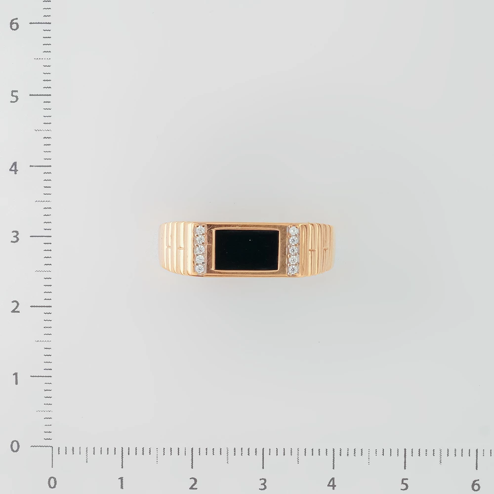 Кольцо с фианитом из красного золота 375 пробы